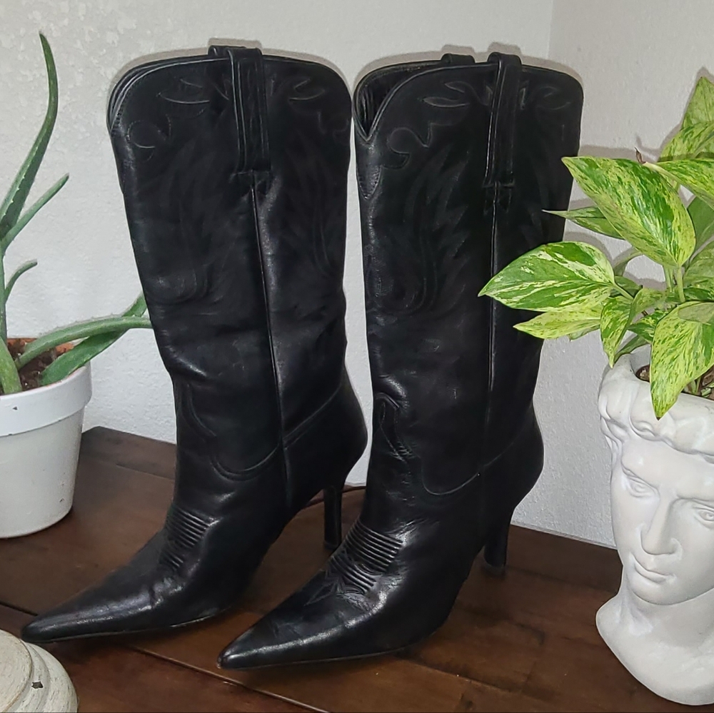 Black Leather Women's Boots